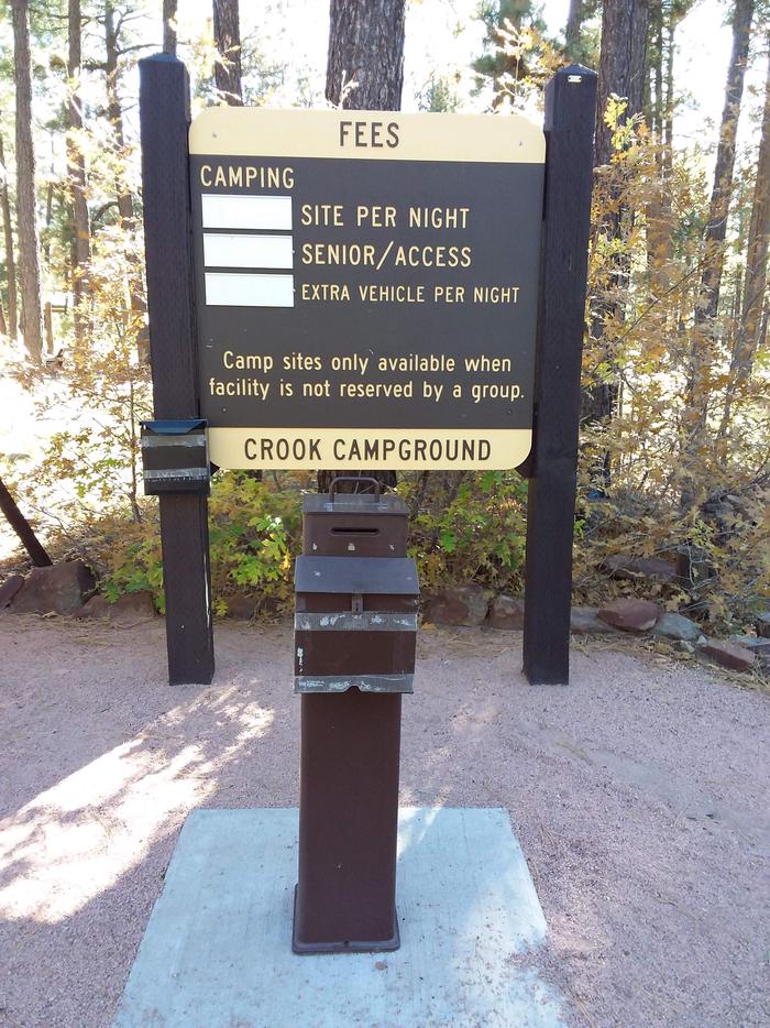 Crook Campground Self Pay Fee StationCrook Campground Pay Station