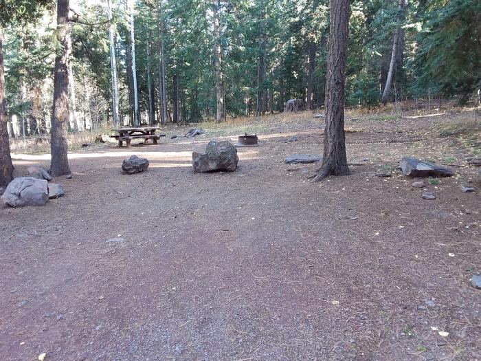 Grayling Campground Campsite 23: shows table and fire pit Grayling Campground Campsite 23