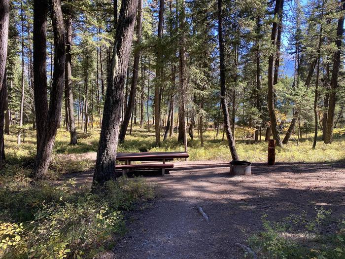 A photo of Site 013 of Loop B - LARC at HOLLAND LAKE CAMPGROUND with Picnic Table, Fire Pit, Tent Pad