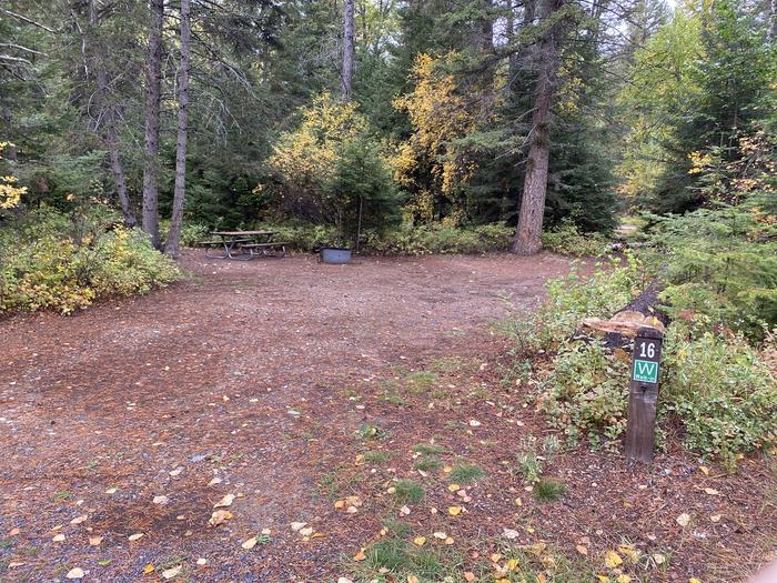 A photo of Site 016 of Loop BIRC at SWAN LAKE CAMPGROUND with Picnic Table, Fire Pit