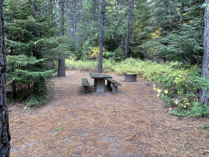 A photo of Site 020 of Loop POND at SWAN LAKE CAMPGROUND with Picnic Table, Fire Pit