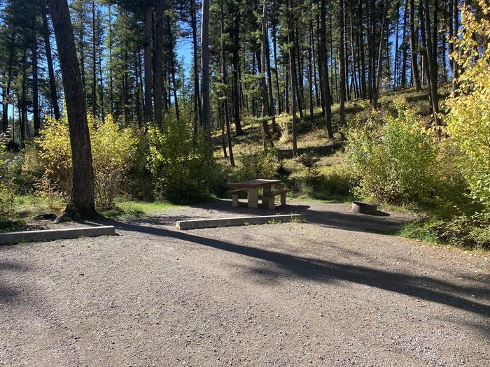 A photo of Site 036 of Loop C - BAY at HOLLAND LAKE CAMPGROUND with Picnic Table, Fire Pit