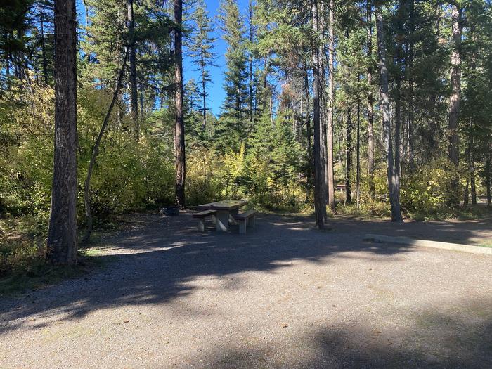 A photo of Site 035 of Loop C - BAY at HOLLAND LAKE CAMPGROUND with Picnic Table, Fire Pit, Tent Pad