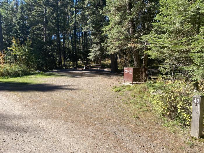 A photo of Site 040 of Loop C - BAY at HOLLAND LAKE CAMPGROUND with Picnic Table, Fire Pit