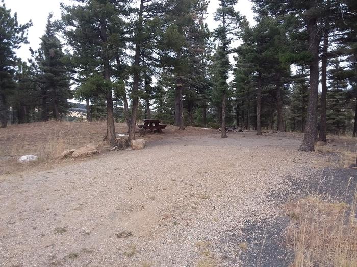 Loop B Campsite 28 with picnic table, fire pit and mountainous views