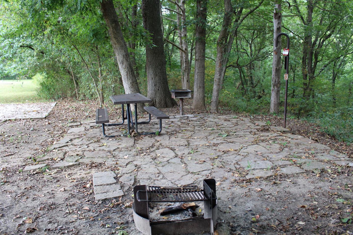 Tyler Bend Main Loop #13-5Site #13 is a drive through site, with a short walk to picnic table and fire ring. Tent pad is 15' x 15'.