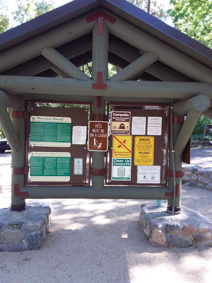 Manzanita Campground info board