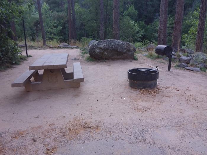 Pine Flat Site 26 with picnic table, grill and campfire ring