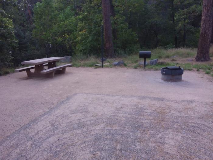 Pine Flat Site 34 with picnic table, grill and campfire ring