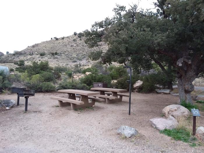Site 10 with picnic tables, camp grills, lantern poles, fire ring, and food storage.Site 10 with picnic tables, camp grills, lantern poles, fire ring, and food storage. Parking is within close walking distance.