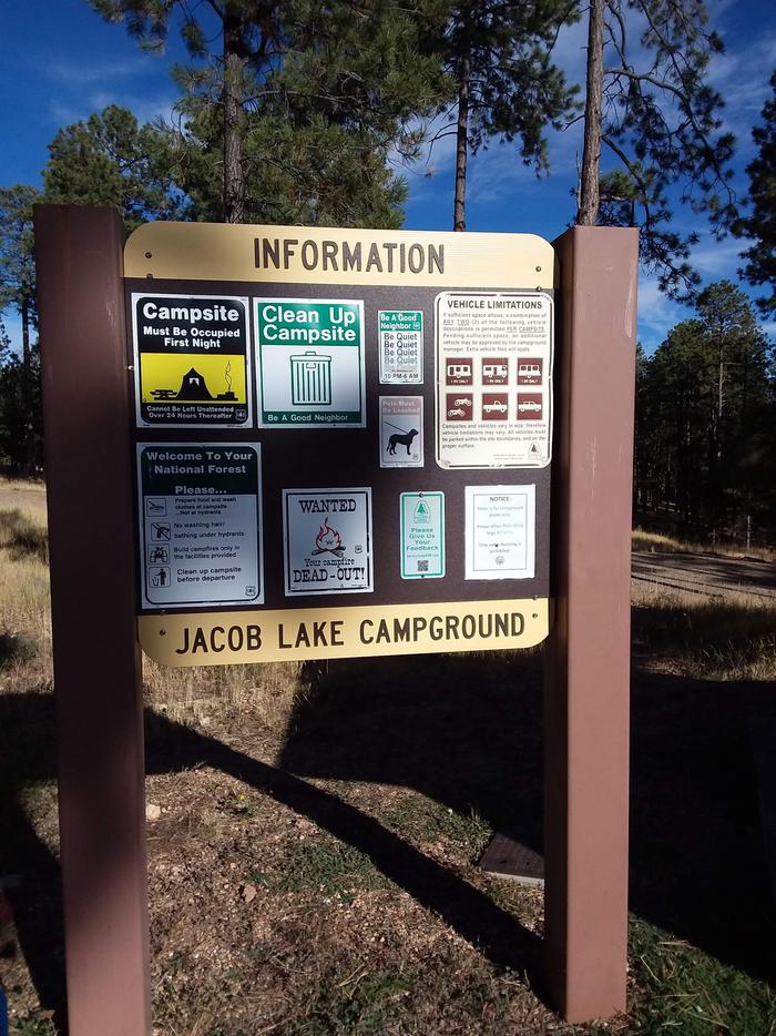 Jacob Lake information board