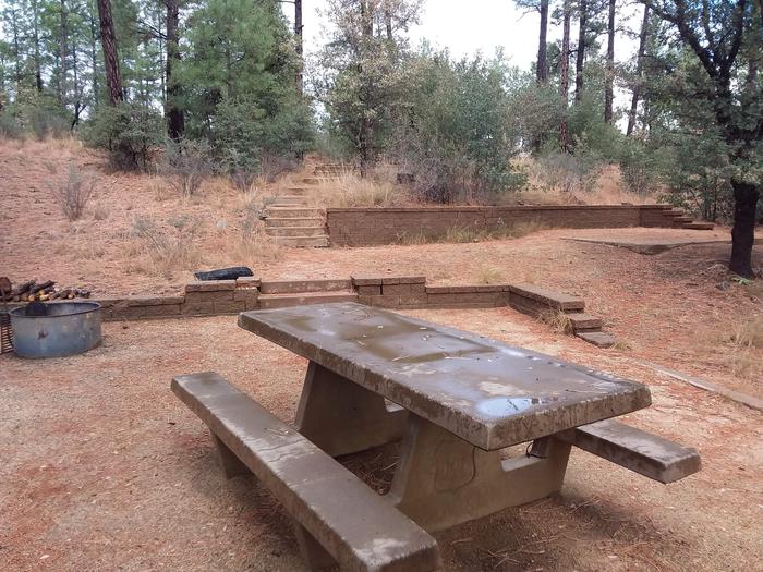 Hilltop Campground Loop A Site 2: table, fire pit, and tent pad.Hilltop Campground Loop A Site 2