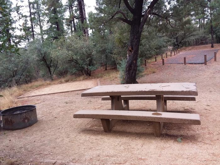 Hilltop Campground Loop A Site 7: table, fire pitHilltop Campground Loop A Site 7