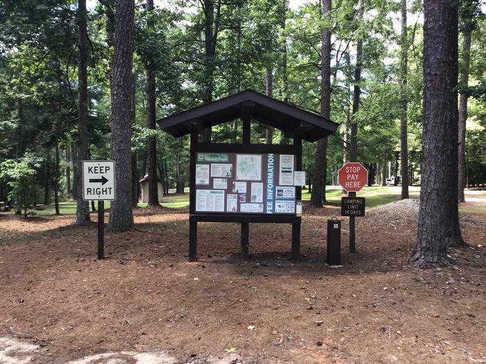 A photo of information board at Brick House Campground (SC)