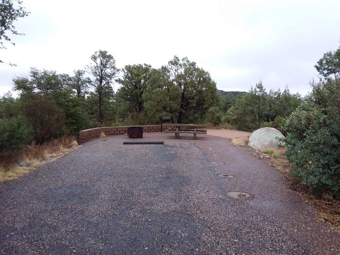 Yavapai Campsite 03 with a picnic table, fire ring, grill and large paved parking space