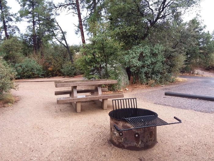 Yavapai Campsite 04 with a picnic table, fire ring, and designated space for tent placement