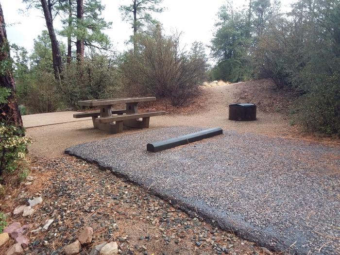 Yavapai Campsite 08 with a picnic table, fire ring, and paved parking space