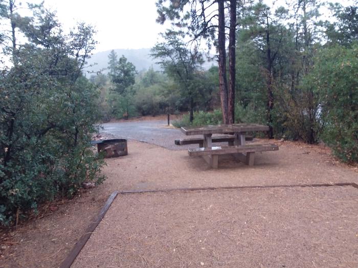 Yavapai Campsite 10 with a picnic table, fire ring, tent space and mountain views