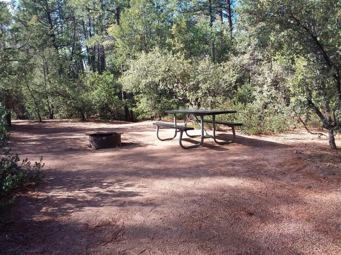 Houston Mesa, Black Bear Loop site #25 featuring large, wooded camping space, table, and fire pit.Houston Mesa, Black Bear Loop site #25 