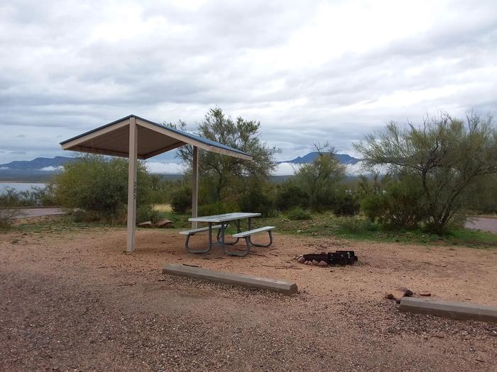 Campsite 203 overlooking the beautiful mountains and Roosevelt Lake