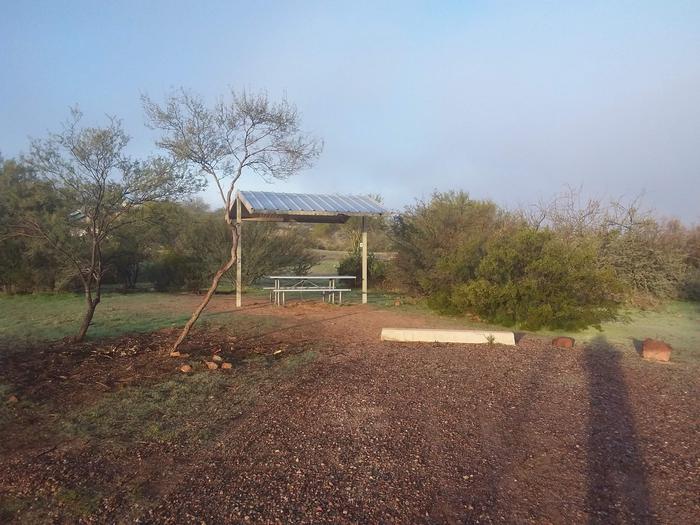 Windy Hill Campground Coati Site 002: shade structure and tableWindy Hill Campground Coati Site 002