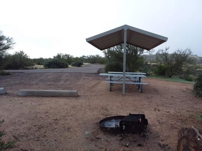 Windy Hill Campground Coati Site 038: shade structure, two tables, fire pitWindy Hill Campground Coati Site 038