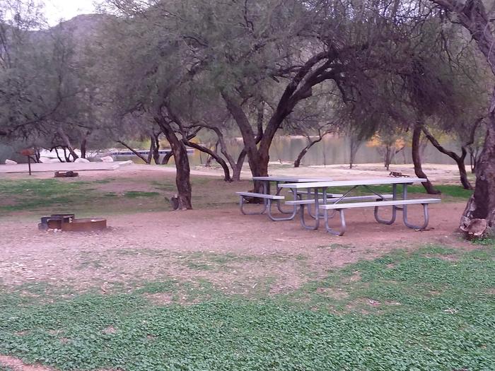 Site 60 with picnic tables, a fire ring, and parking.