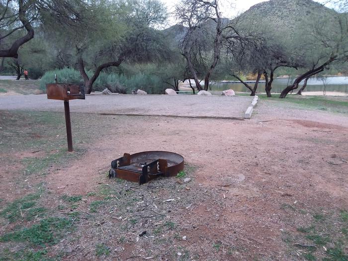 Site 62 fire ring and camp grill.