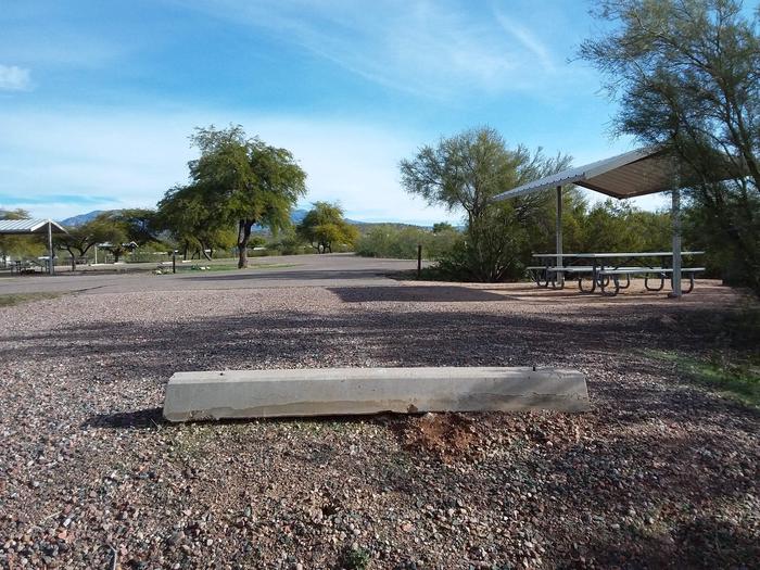 Windy Hill Campground Coyote Site 292: shade structure, table, fire pit Windy Hill Campground Coyote Site 292