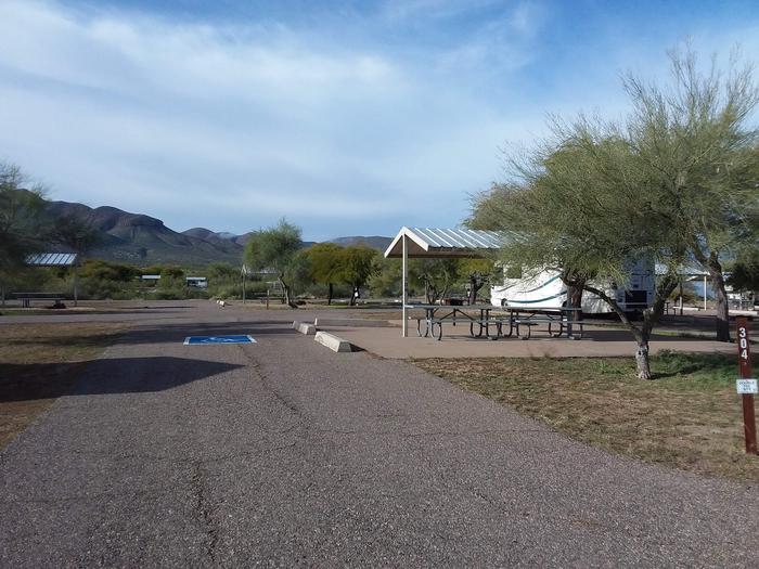 Windy Hill Campground Coyote Site 304: wheelchair accessible site with shade structure, table, fire pit Windy Hill Campground Coyote Site 304