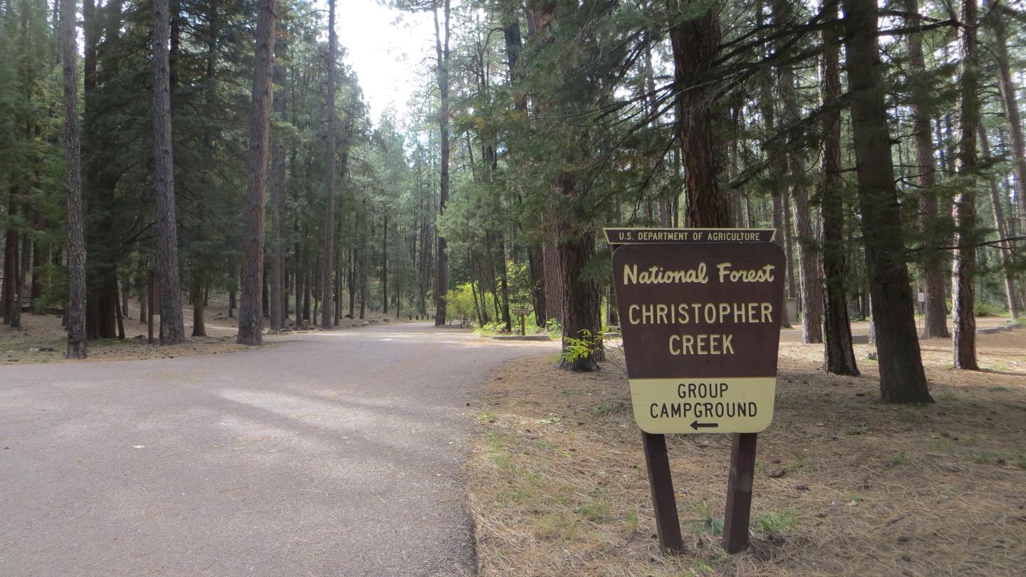 Christopher Creek Campground Entrance Sign