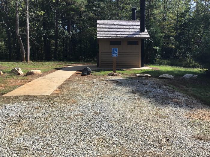 Accessible parking pad for CXT vault toilet for Woods Ferry Campground