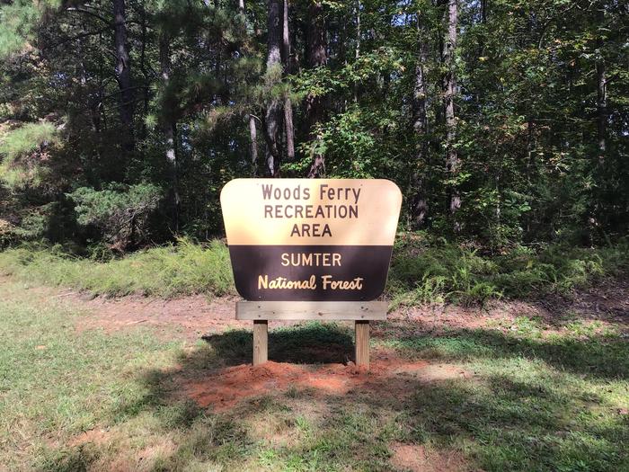 Entrance sign for Woods Ferry Recreation Area