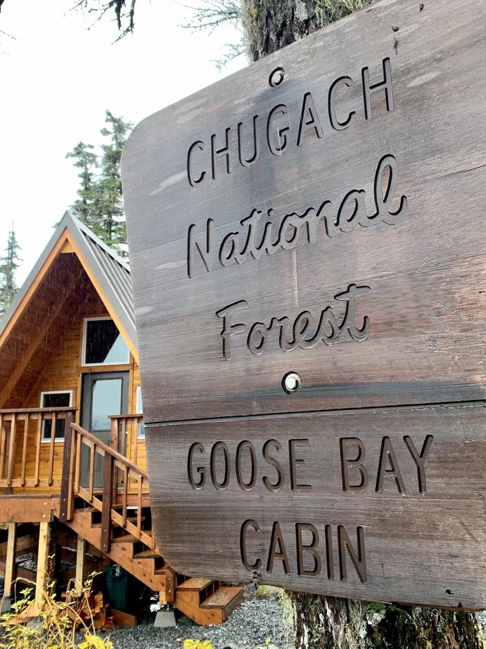 Goose Bay Cabin - SignGoose Bay Cabin, Chugach NF