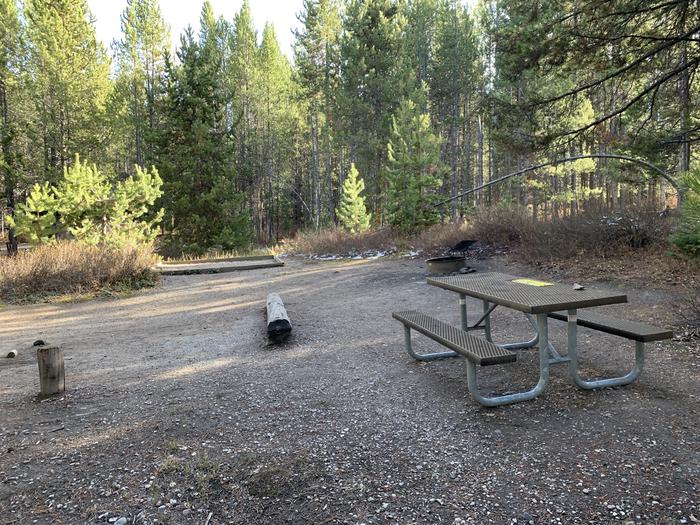 A photo of Site 53 of Loop 2 at Signal Mountain Lodge Campground with Picnic Table, Fire Pit, Shade, Food Storage, Tent Pad