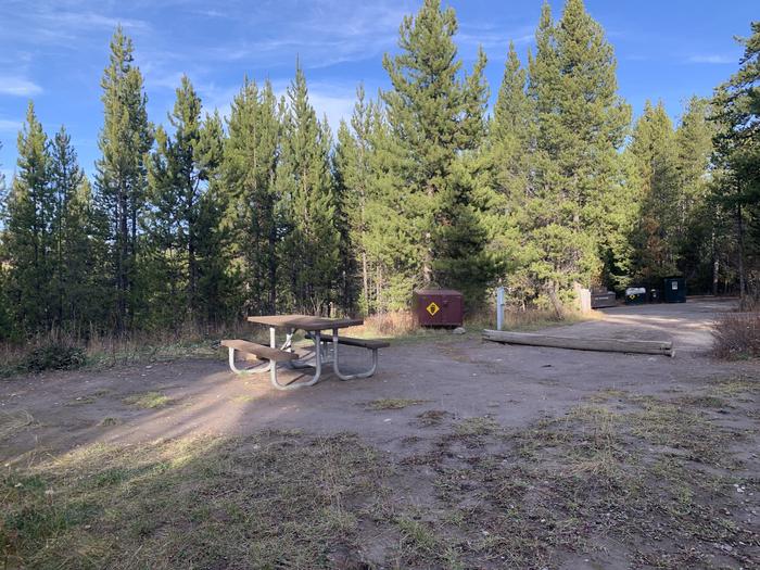 A photo of Site 31 of Loop 1 at Signal Mountain Lodge Campground with Picnic Table, Electricity Hookup, Fire Pit, Shade, Food Storage, Tent Pad