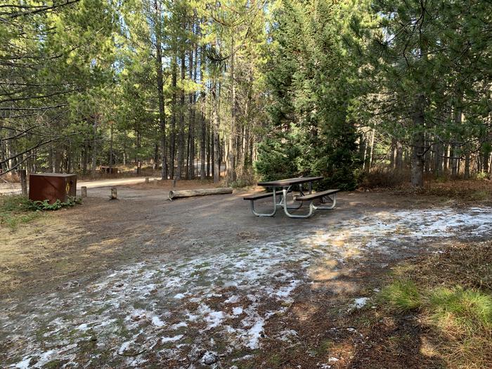 A photo of Site 58 of Loop 2 at Signal Mountain Lodge Campground with Picnic Table, Fire Pit, Shade, Food Storage