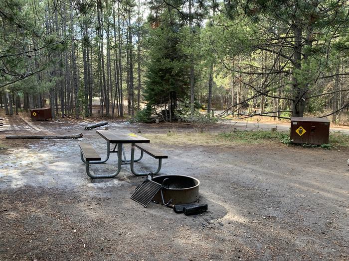 A photo of Site 58 of Loop 2 at Signal Mountain Lodge Campground with Picnic Table, Fire Pit, Shade, Food Storage