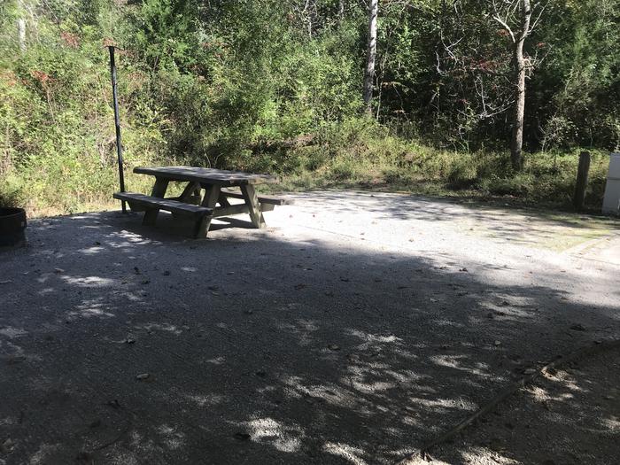 A photo of Site B008 of Loop B at TWIN KNOBS CAMPGROUND with Picnic Table, Electricity Hookup, Fire Pit, Shade, Tent Pad, Lantern Pole