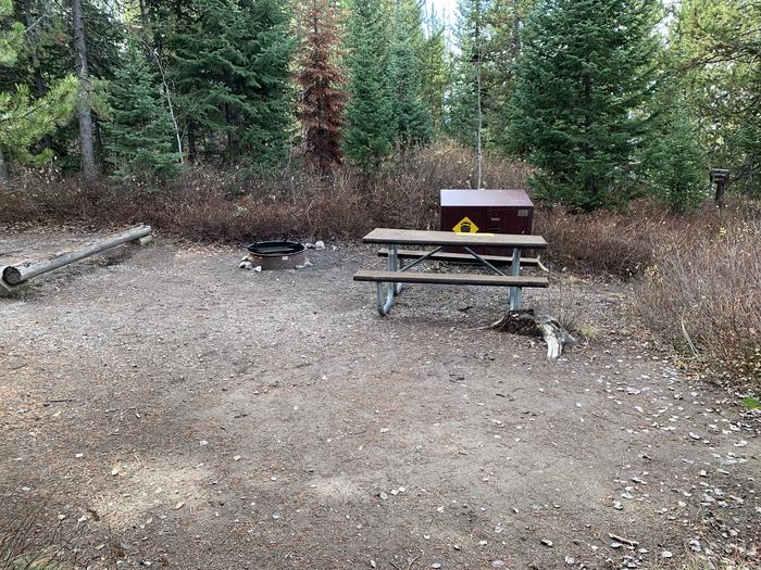 A photo of Site 66 of Loop 3 at Signal Mountain Lodge Campground with Picnic Table, Fire Pit, Shade, Food Storage