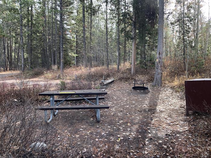 A photo of Site 69 of Loop 3 at Signal Mountain Lodge Campground with Picnic Table, Fire Pit, Shade, Food Storage