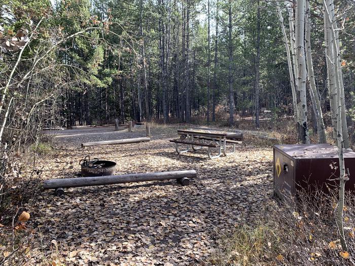 A photo of Site 71 of Loop 3 at Signal Mountain Lodge Campground with Picnic Table, Fire Pit, Shade, Food Storage