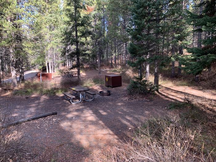 A photo of Site 79 of Loop 3 at Signal Mountain Lodge Campground with Picnic Table, Fire Pit, Shade, Food Storage