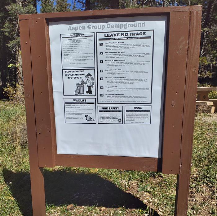 ASPEN Group Campground "Leave No Trace" Sign