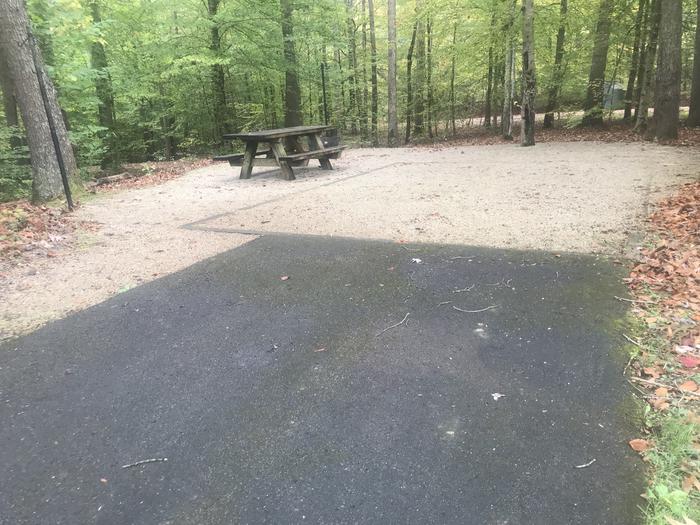 A photo of Site I017 of Loop I at TWIN KNOBS CAMPGROUND with Picnic Table, Fire Pit, Shade, Tent Pad, Lantern Pole