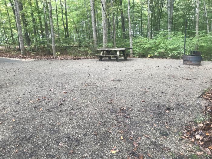 A photo of Site I004 of Loop I at TWIN KNOBS CAMPGROUND with Picnic Table, Fire Pit, Shade, Tent Pad, Lantern Pole
