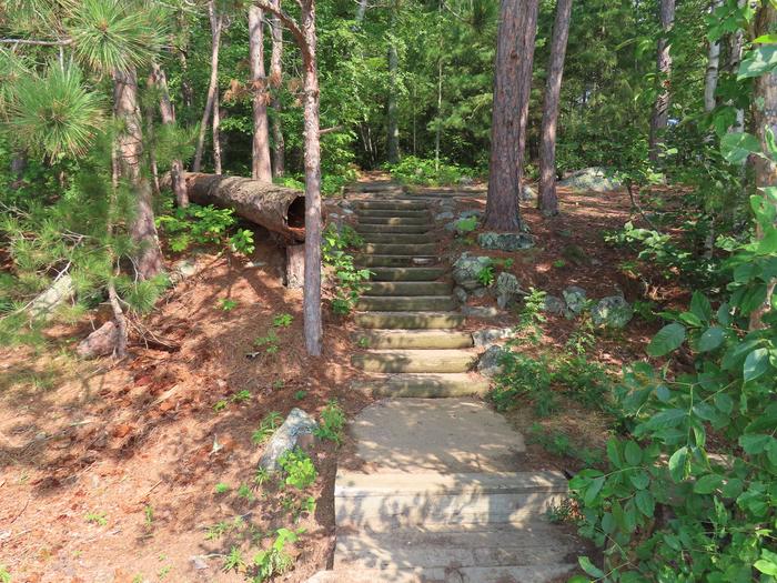 Steps leading from south dock to campground