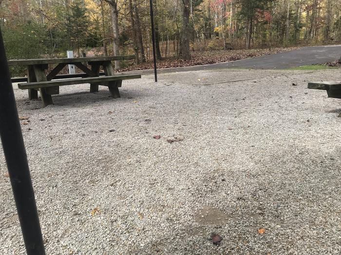 A photo of Site H005 of Loop H at TWIN KNOBS CAMPGROUND with Picnic Table, Electricity Hookup, Fire Pit, Shade, Tent Pad, Lantern Pole