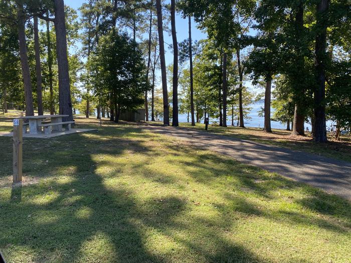 A photo of Site 58 of Loop LOOD at SAN AUGUSTINE with Picnic Table, Electricity Hookup, Fire Pit, Shade, Lantern Pole, Water Hookup