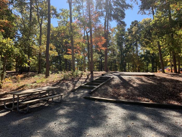 A photo of Site 046 of Loop A at NORTH BEND PARK with Picnic Table, Fire Pit, Tent Pad, Lantern Pole